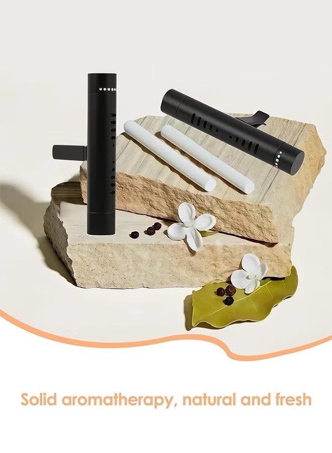 معطر جو للسيارة مع 5 أعواد إعادة تعبئة عديمة الرائحة، معطر جو للسيارة بالزيوت العطرية مناسب للسيارة، الحمام، المكتب، غرفة الملابس، غرف النوم، ولأعياد الميلاد (أسود) - Image 4